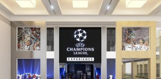 UCL Experience store front at Yas Mall Abu Dhabi