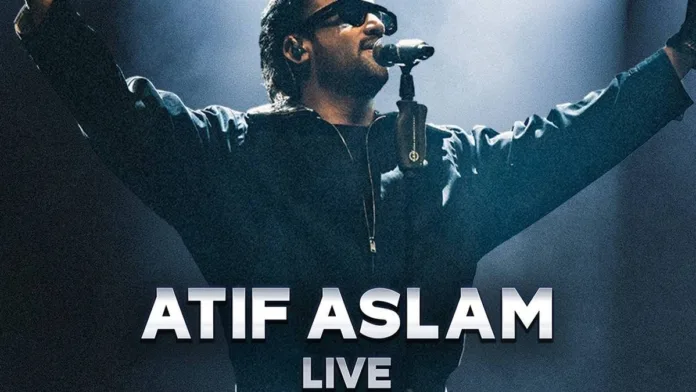 Atif Aslam Live concert poster for Etihad Arena on Yas Island Abu Dhabi