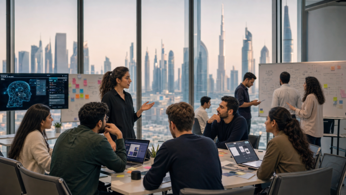 Dubai Entrepreneur Academy Antler featured image Dubai startup academy workshop with founders mentors laptops and skyline views