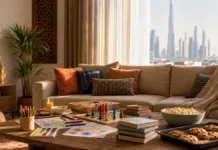 Dubai Indoor Activities At Home: 25 Ideas Dubai family indoor activity setup with crafts board games books and baking at home