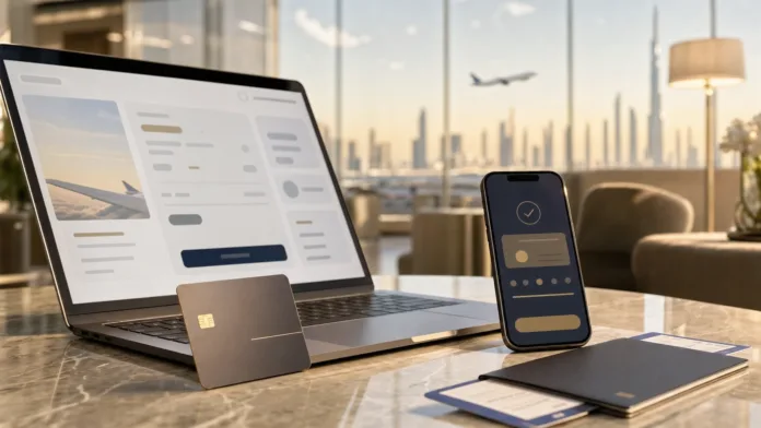 Flight booking payment setup with card and smartphone for Emirates EMI payment India changes