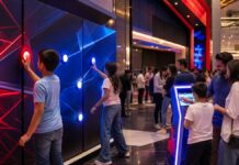 Spider-Man Brand New Day UAE Campaign Begins Families enjoying a red-and-blue superhero film activation at a UAE mall