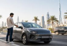 Udrive Car Sharing UAE: 45 Million Km Hit Dubai resident using smartphone to unlock a shared car in the city